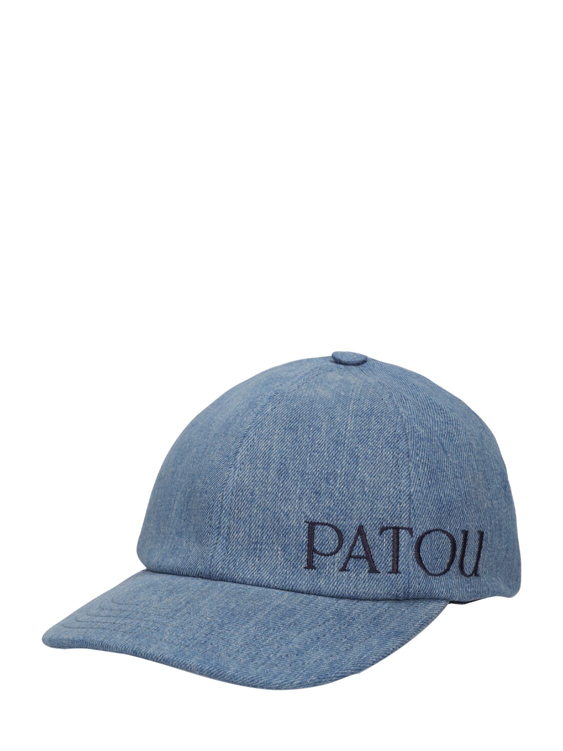 Shop Patou Logo Denim Baseball Cap In Eisblau