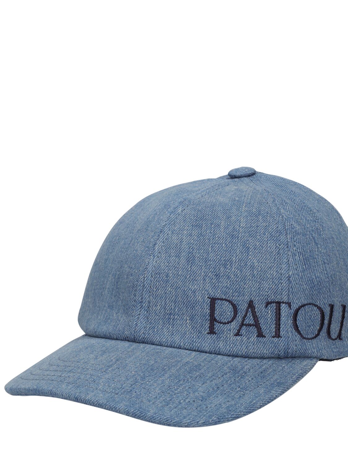 Shop Patou Logo Denim Baseball Cap In Eisblau