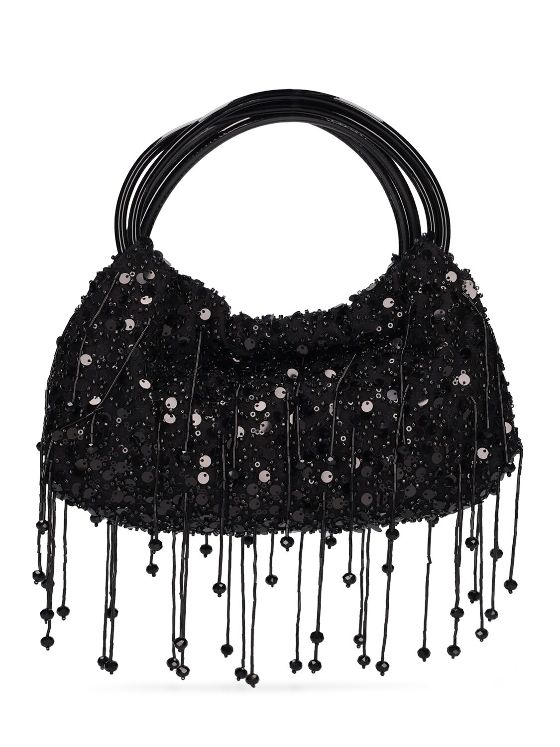 Jonathan Simkhai Mini Ellerie Sequined Top Handle Bag In Black