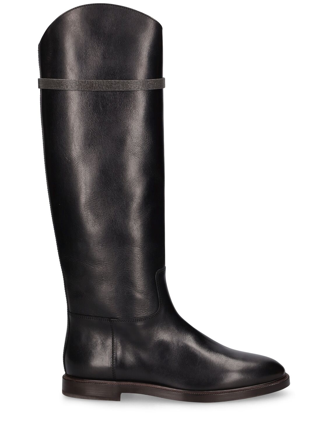 BRUNELLO CUCINELLI 30MM LEATHER TALL BOOTS
