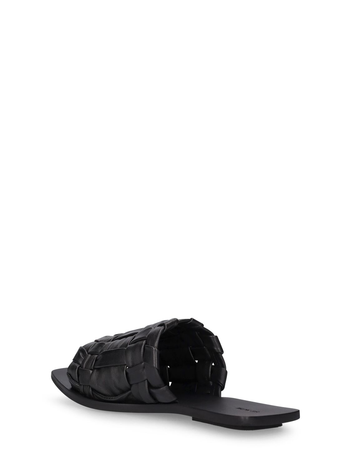 Shop St.agni 10mm Leather Slides In Black