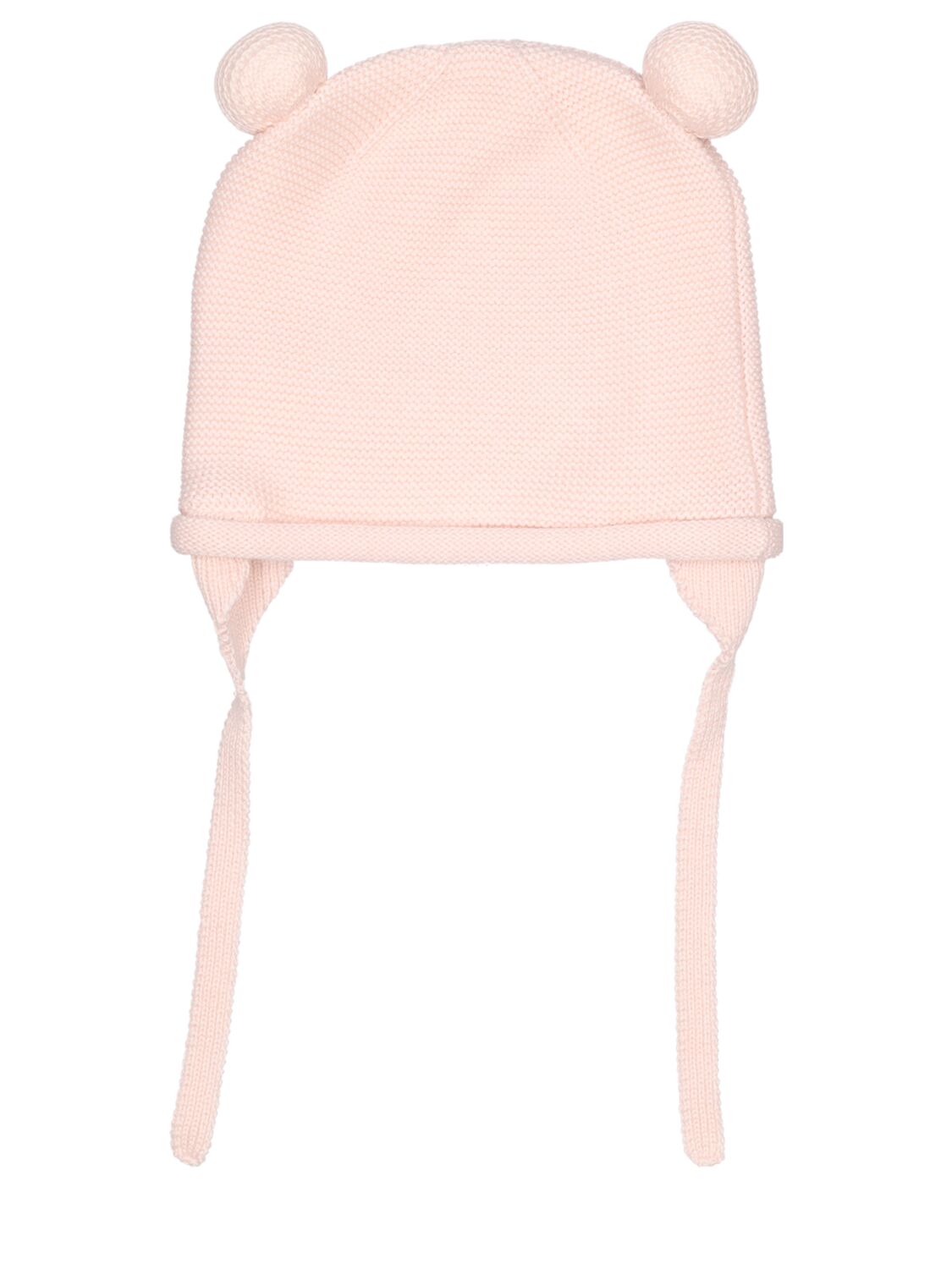 Shop Monnalisa Wool Blend Knit Hat W/ Ears In Pink