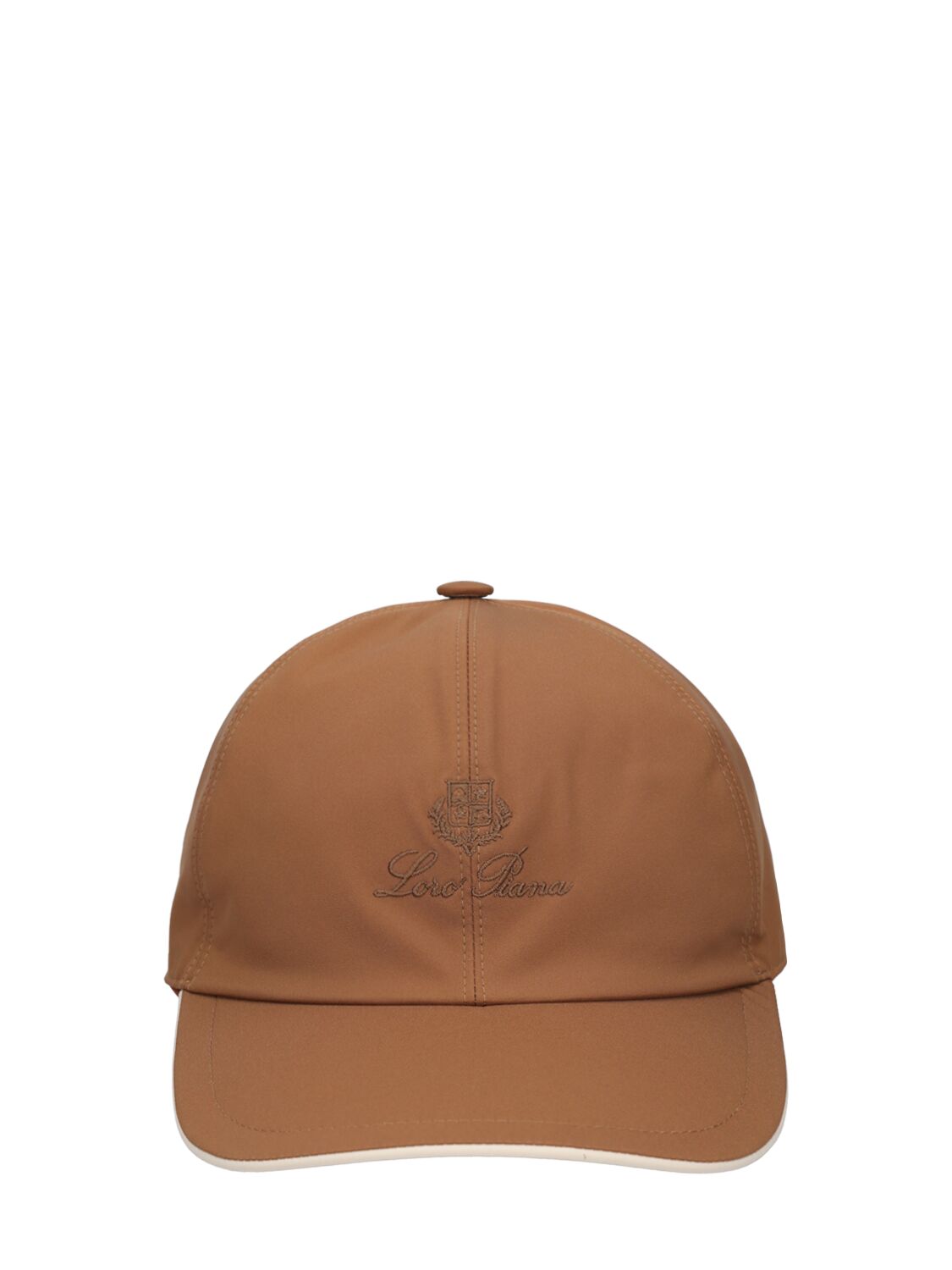 Loro Piana Logo Embroidery Wind Storm System B Cap In Pecan,ivory
