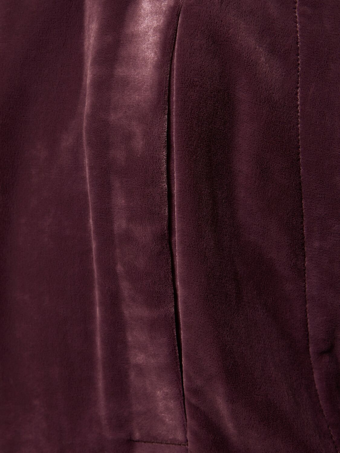 Shop Rick Owens Collarless Velvet V Neck Jacket In Dark Purple