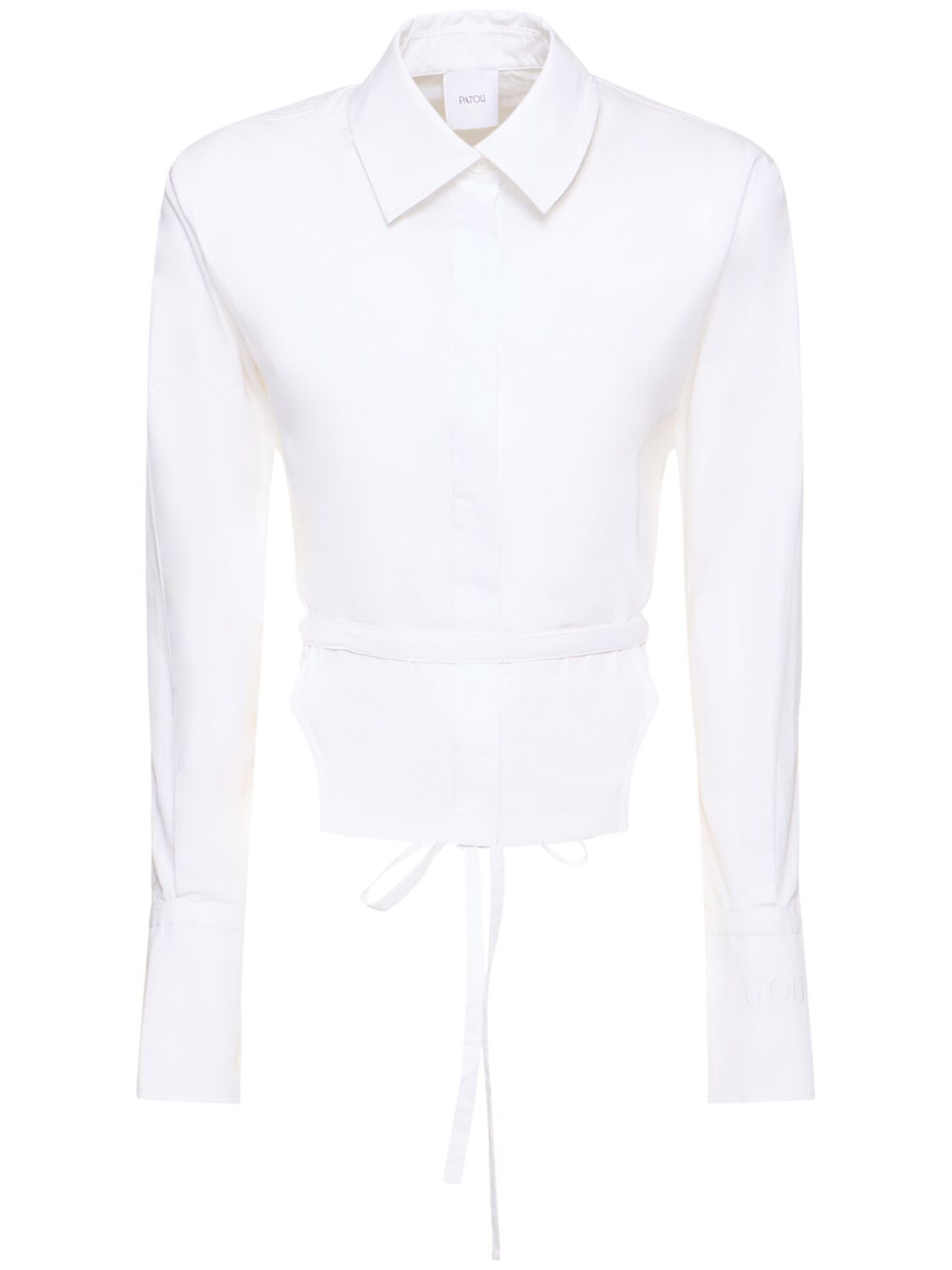 Image of Cotton Poplin Shirt W/ Self-tie Waist