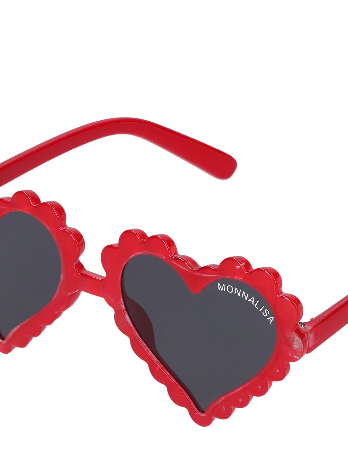 Shop Monnalisa Heart-shaped Polycarbonate Sunglasses In Red