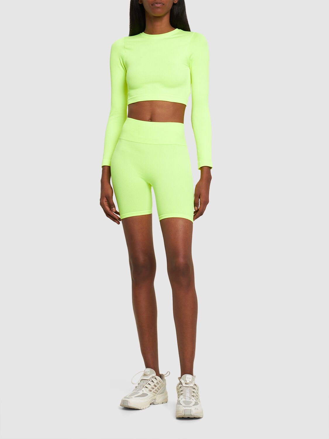 Shop Prism Squared Evoke Ribbed Crop Top In Yellow