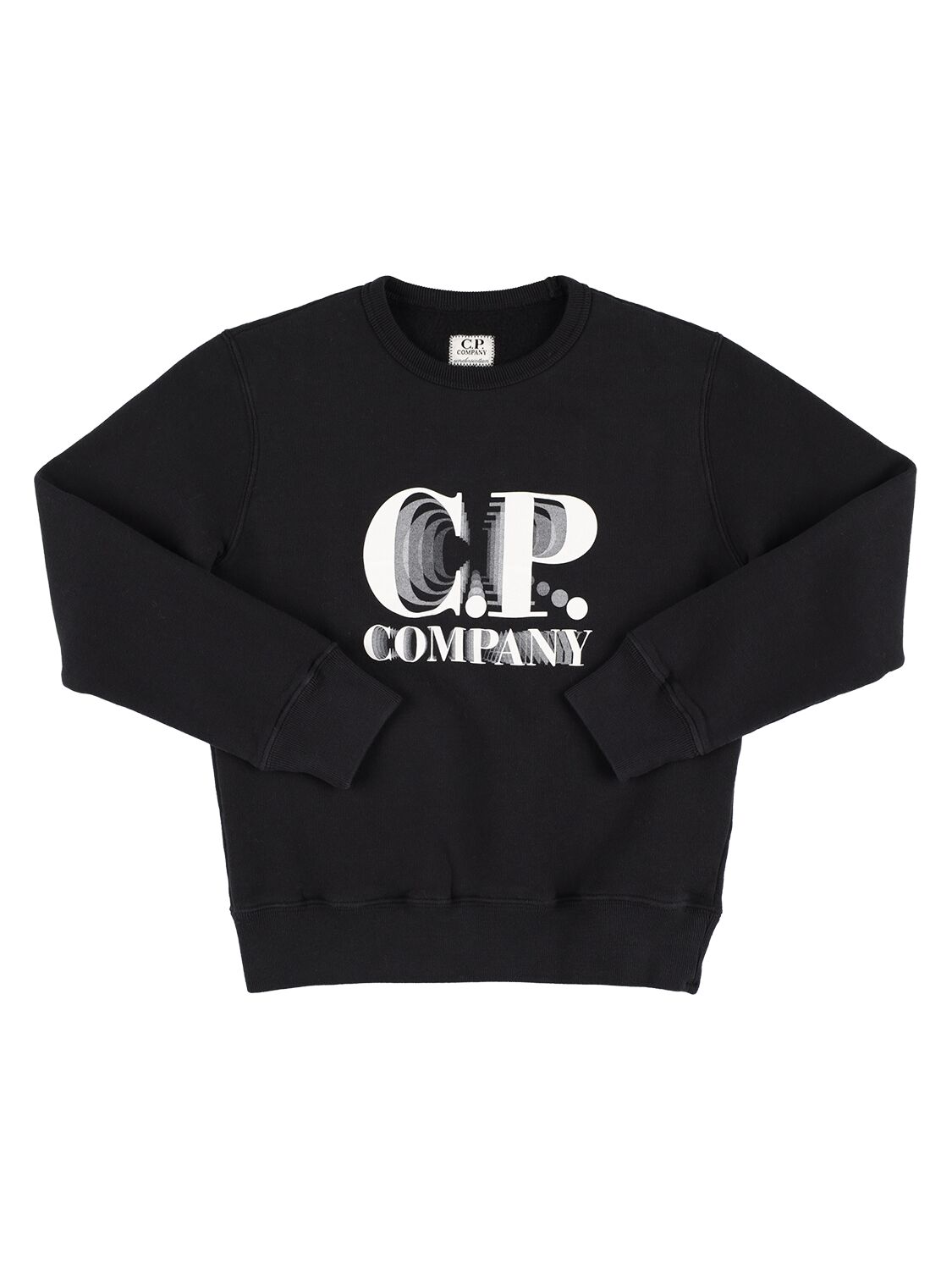 C.p. Company Kids' Logo Print Cotton Sweatshirt In Black