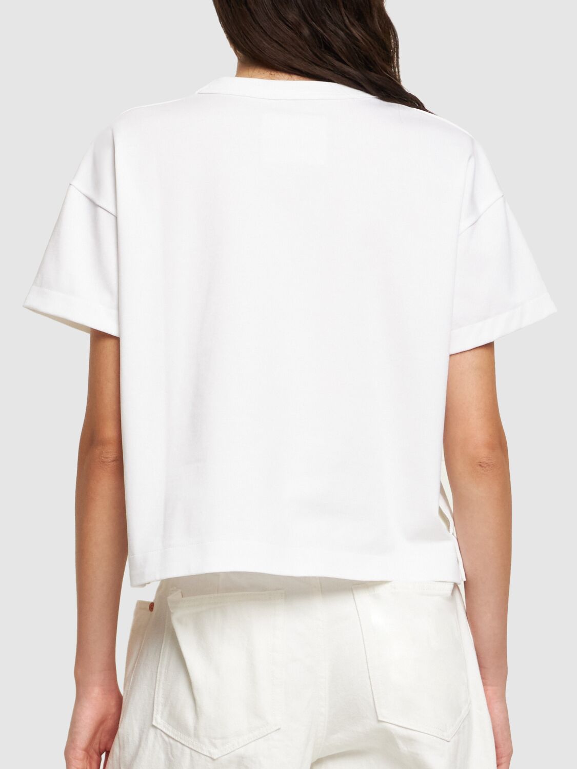Shop Sacai Cotton Jersey T-shirt W/ Pocket In 화이트