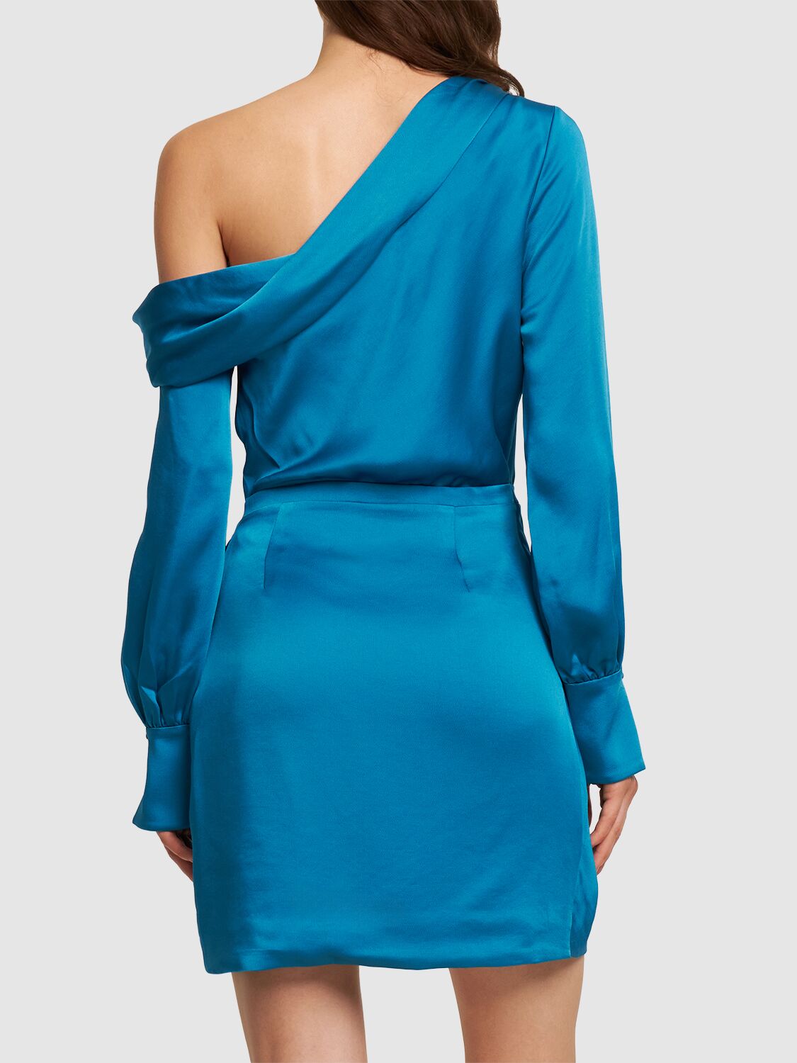 Shop Jonathan Simkhai Cameron Core Classic Satin Mini Dress In Blue