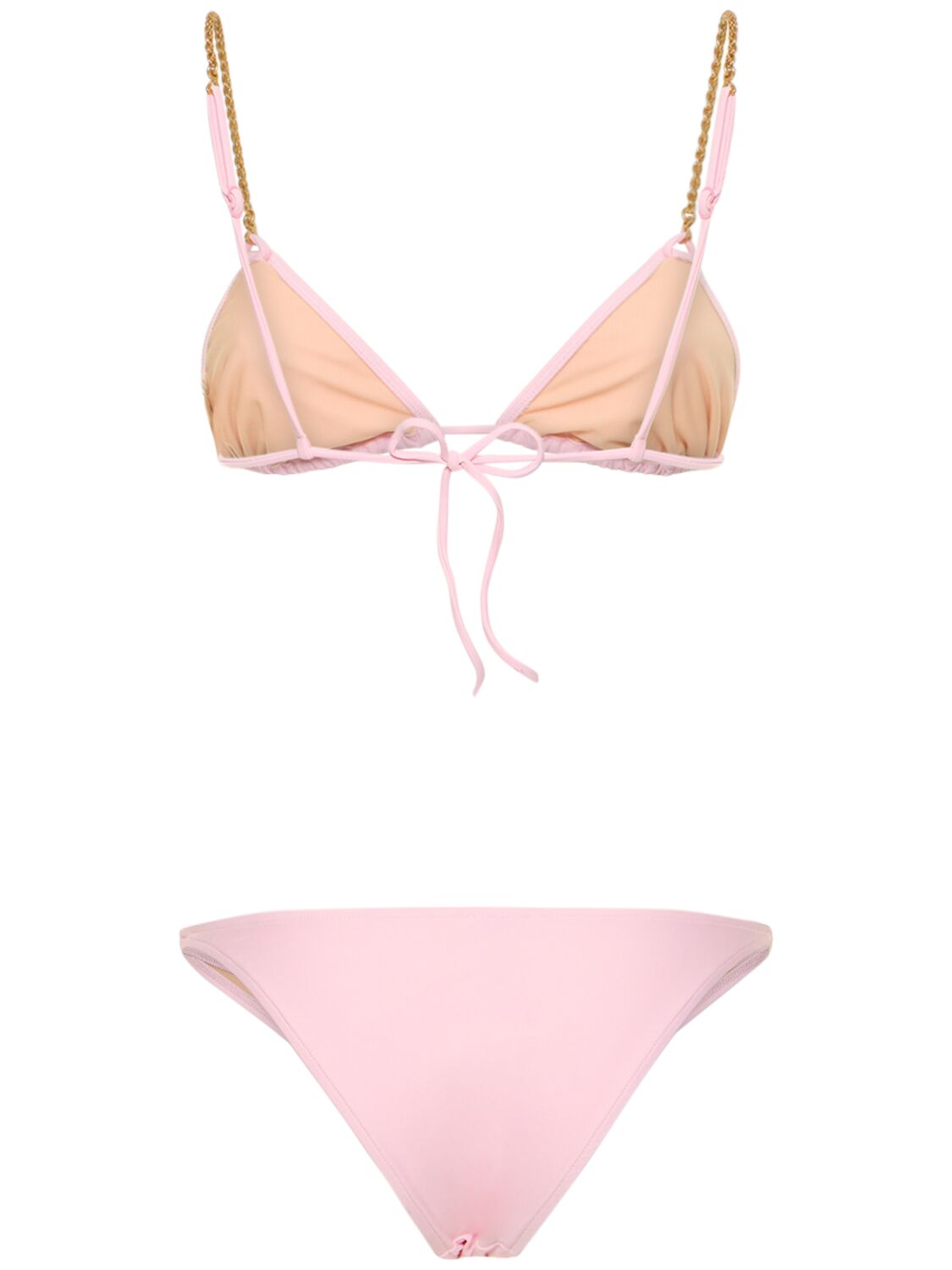 Shop Dolla Paris Dolores Triangle Bikini Set W/chain In 핑크