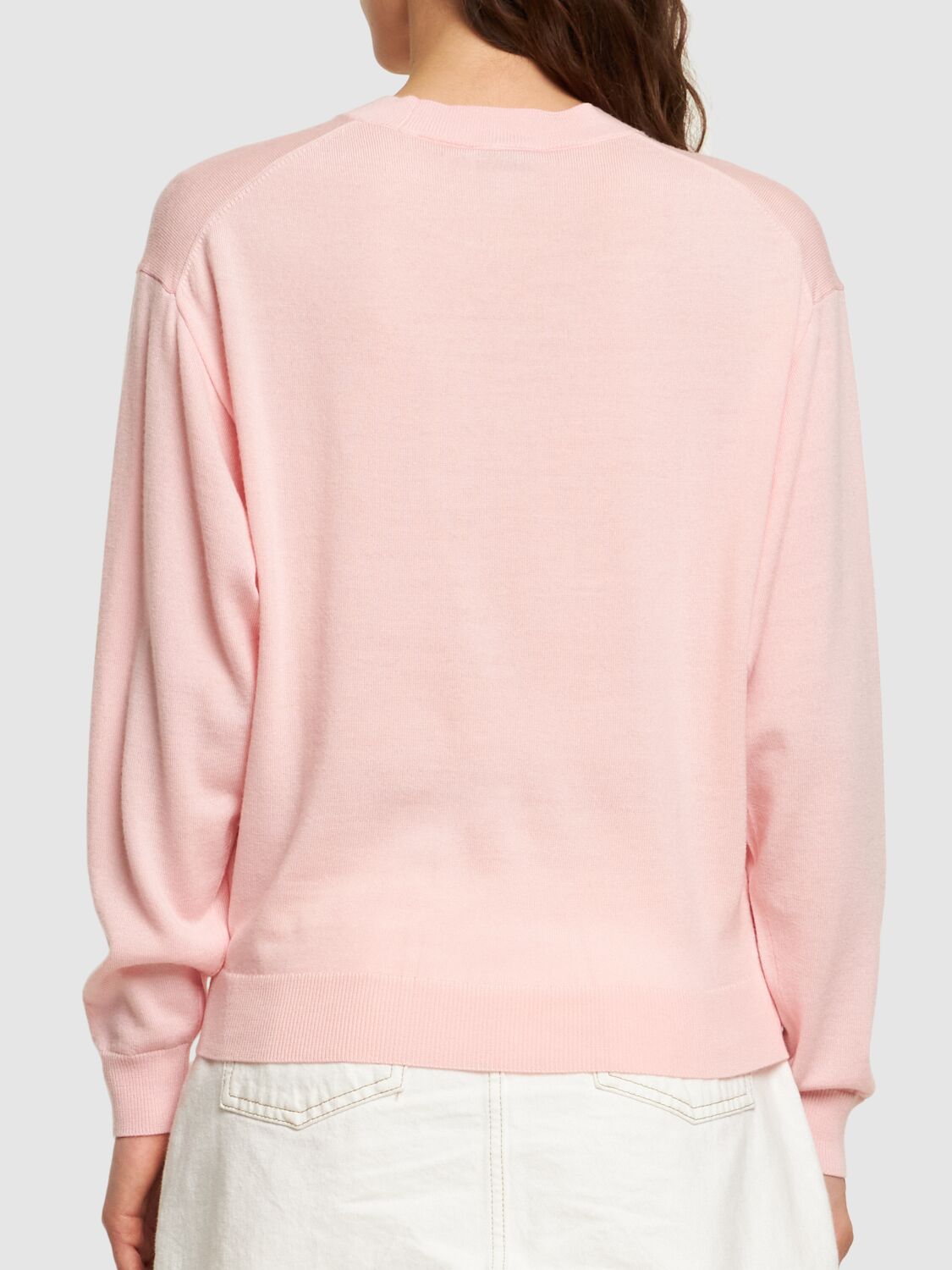 Shop Kenzo Boke Flower Crest Logo Wool Sweater In Pink
