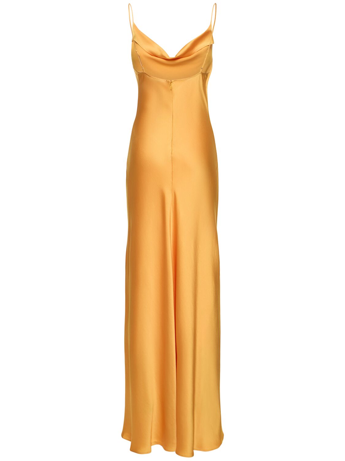 Shop Jonathan Simkhai Finely Sleeveless Satin Long Dress In Yellow