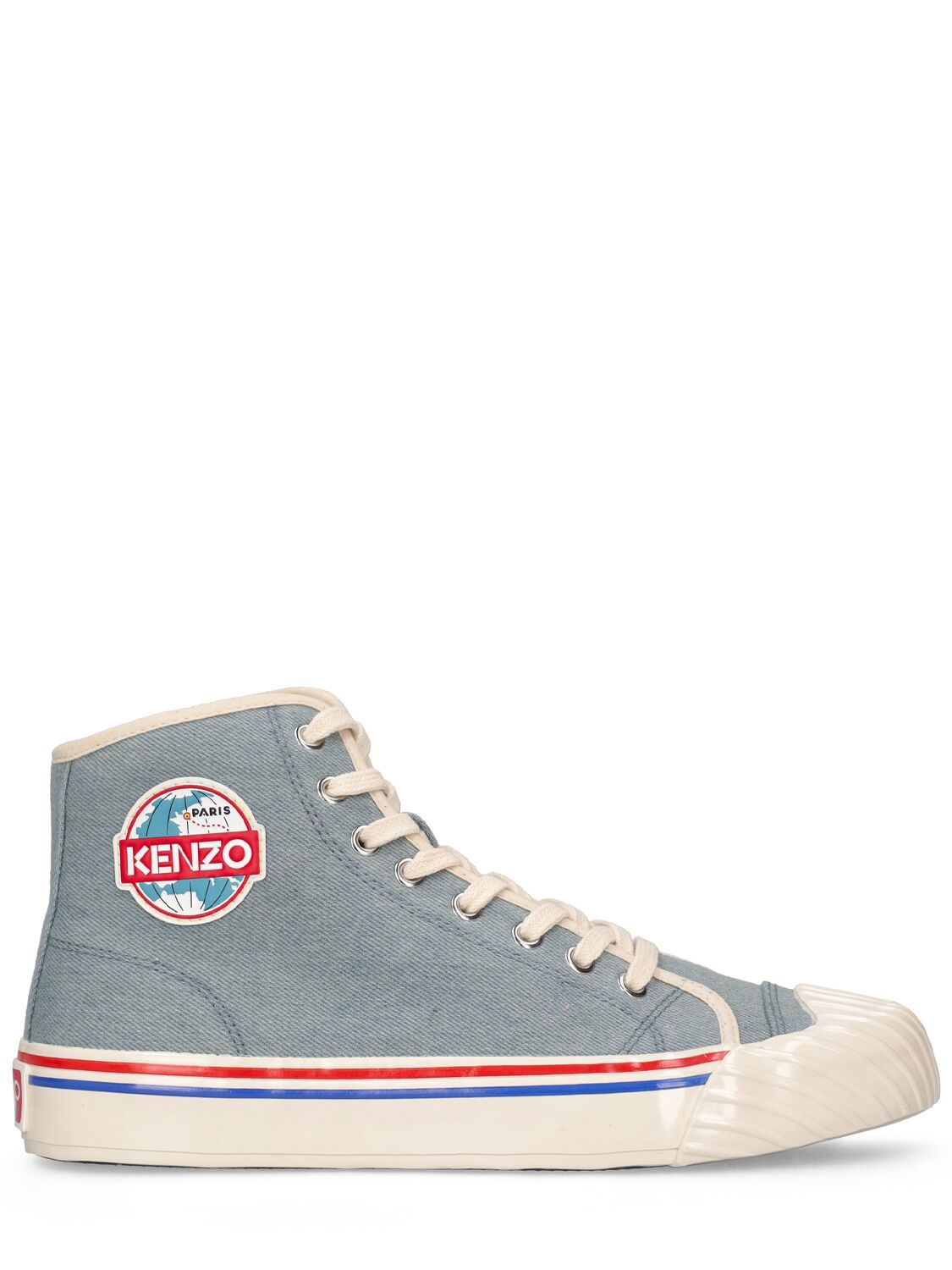 Kenzo 20mm School Cotton Sneakers In Denim