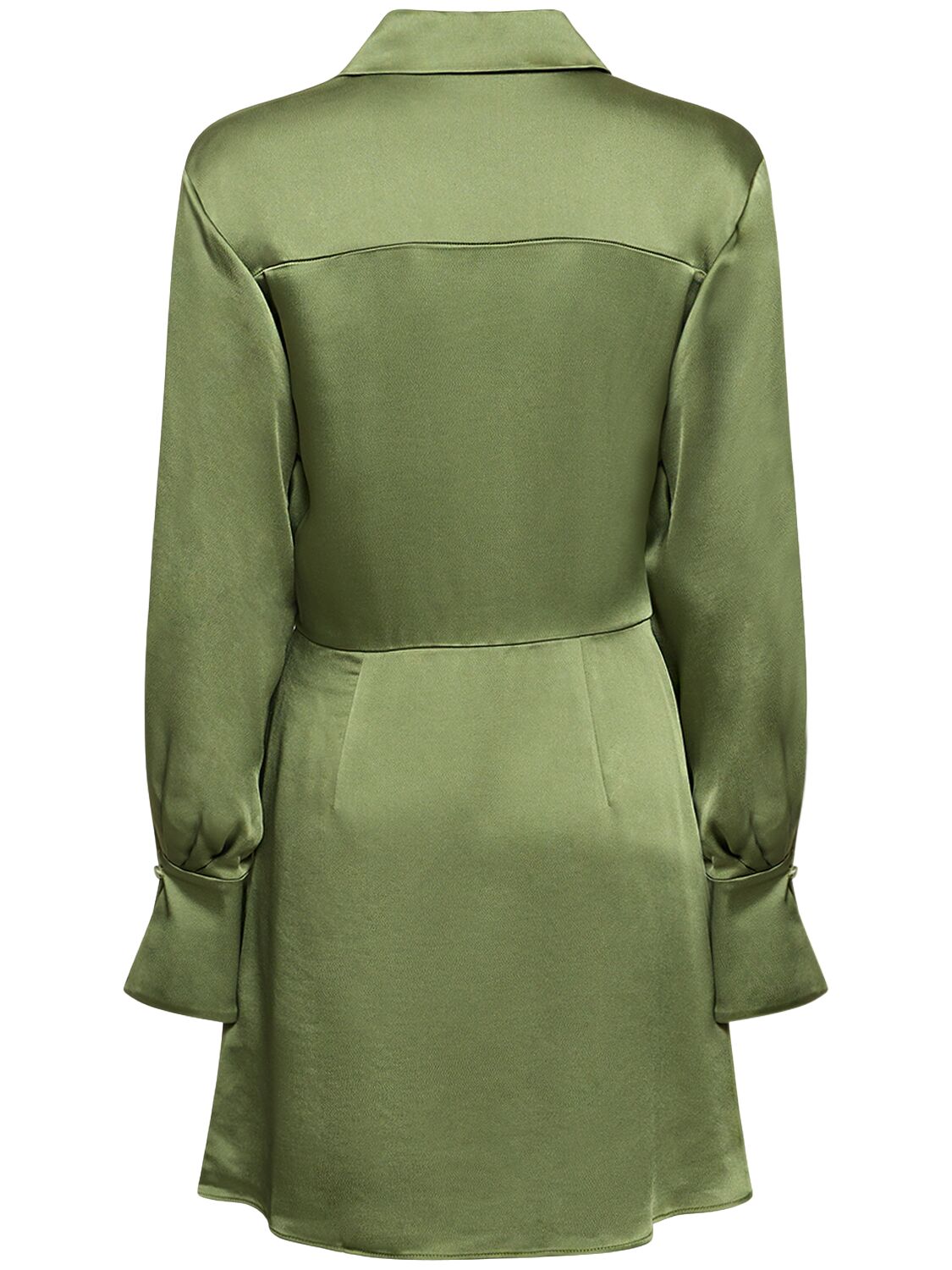Shop Jonathan Simkhai Talit Draped Satin Mini Dress In Olive Green
