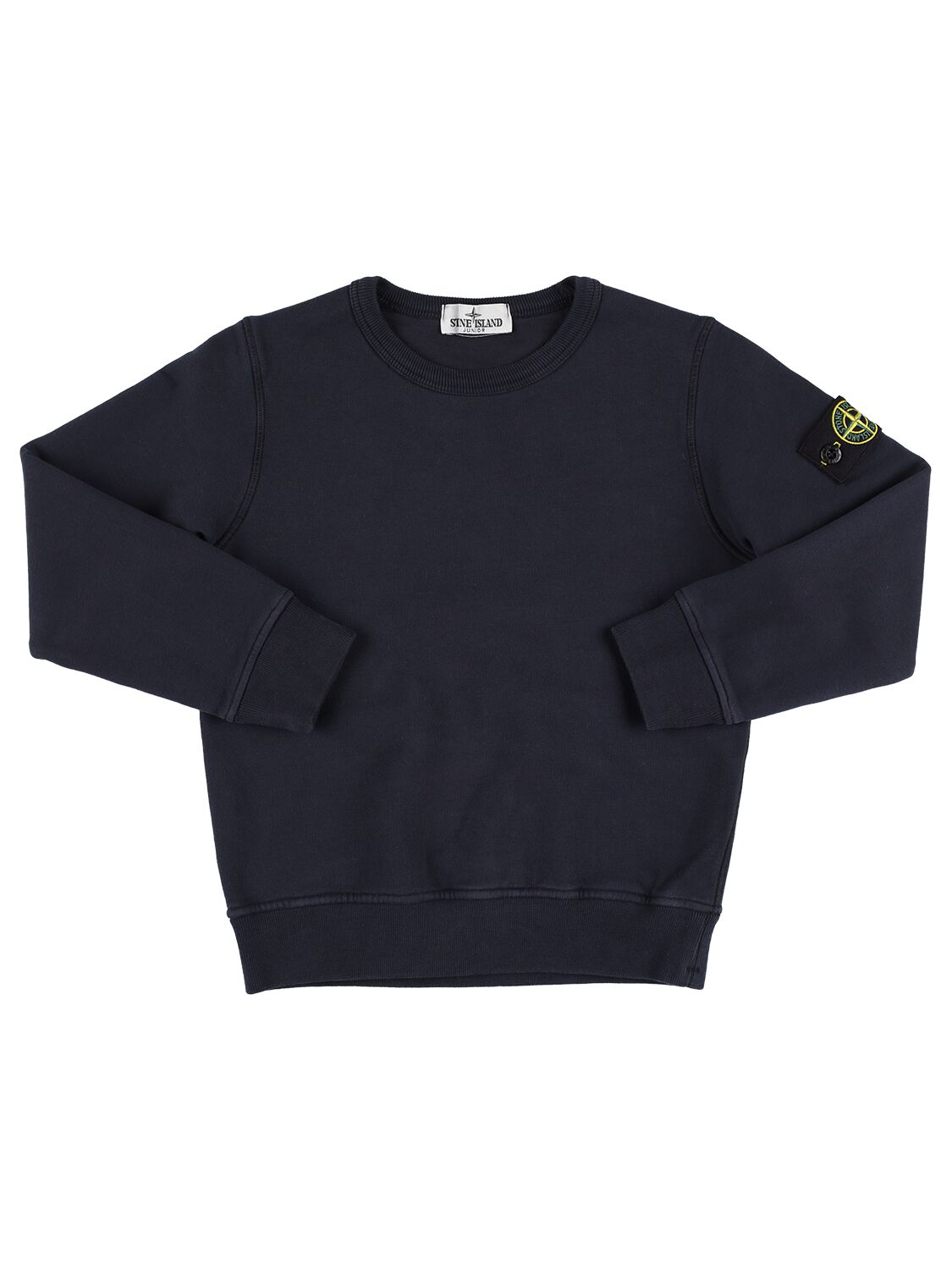 STONE ISLAND JUNIOR Logo Cotton Jersey Sweatshirt