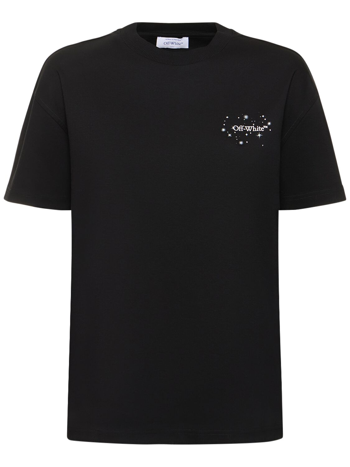 Bling Stars Logo Cotton T-shirt – WOMEN > CLOTHING > T-SHIRTS