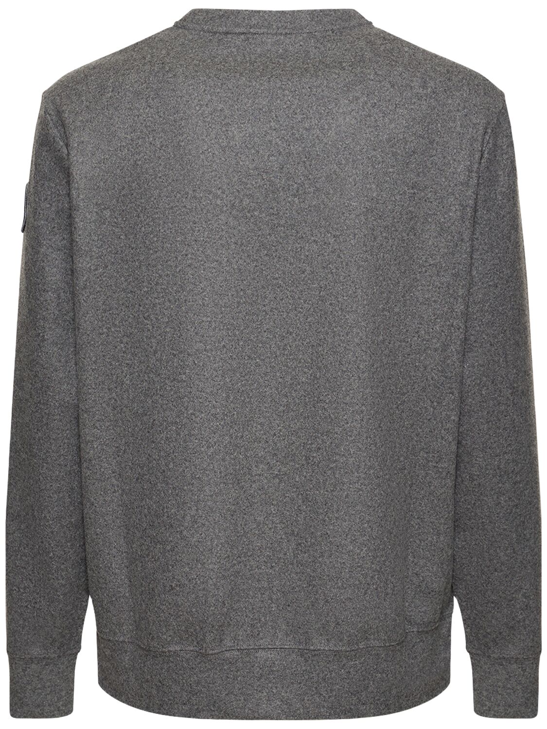 Shop Moncler Logo Wool Blend Sweatshirt In Grey