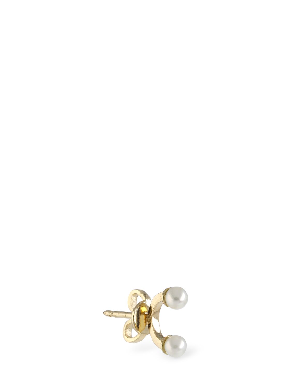 Delfina Delettrez Dots 18kt Gold & Pearl Mono Earring In Pearl,gold