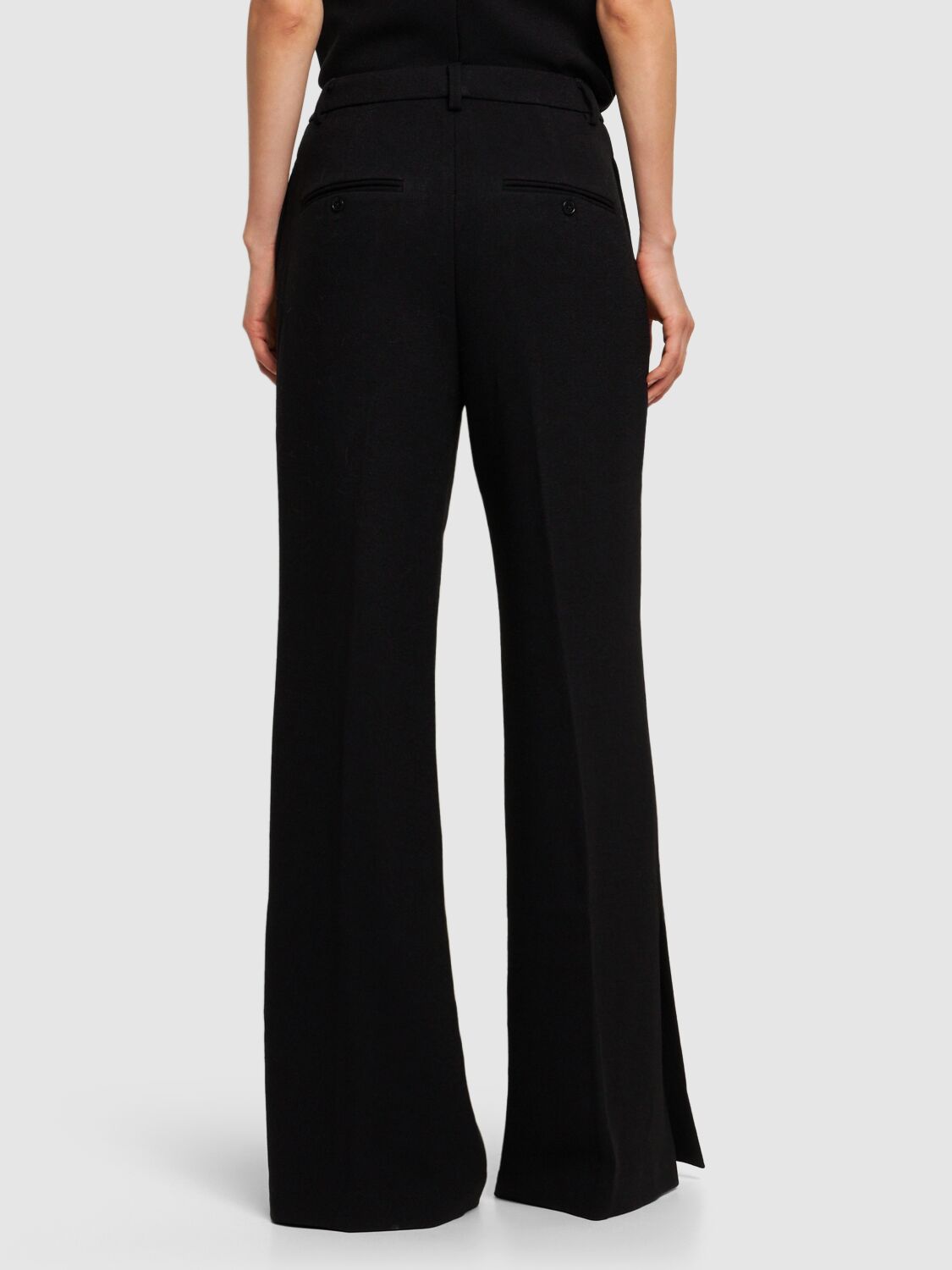Shop Anine Bing Lyra Tech Blend Wide Pants In Black