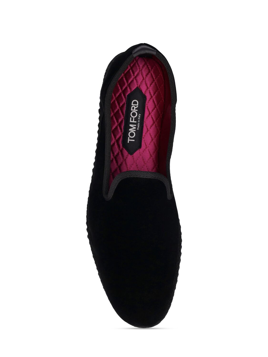 Shop Tom Ford Neal Line Velvet Loafers In Black