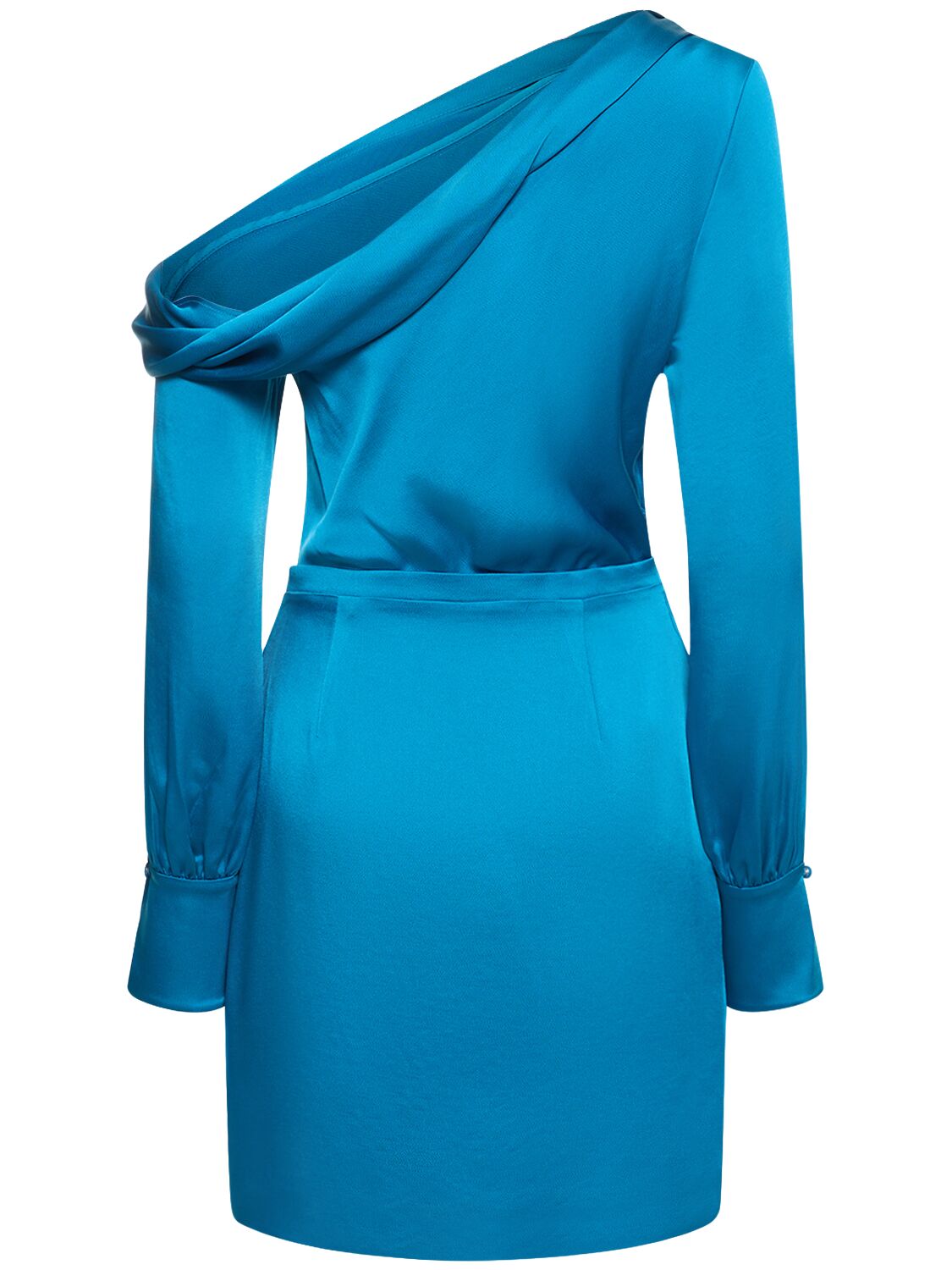 Shop Jonathan Simkhai Cameron Core Classic Satin Mini Dress In Blue