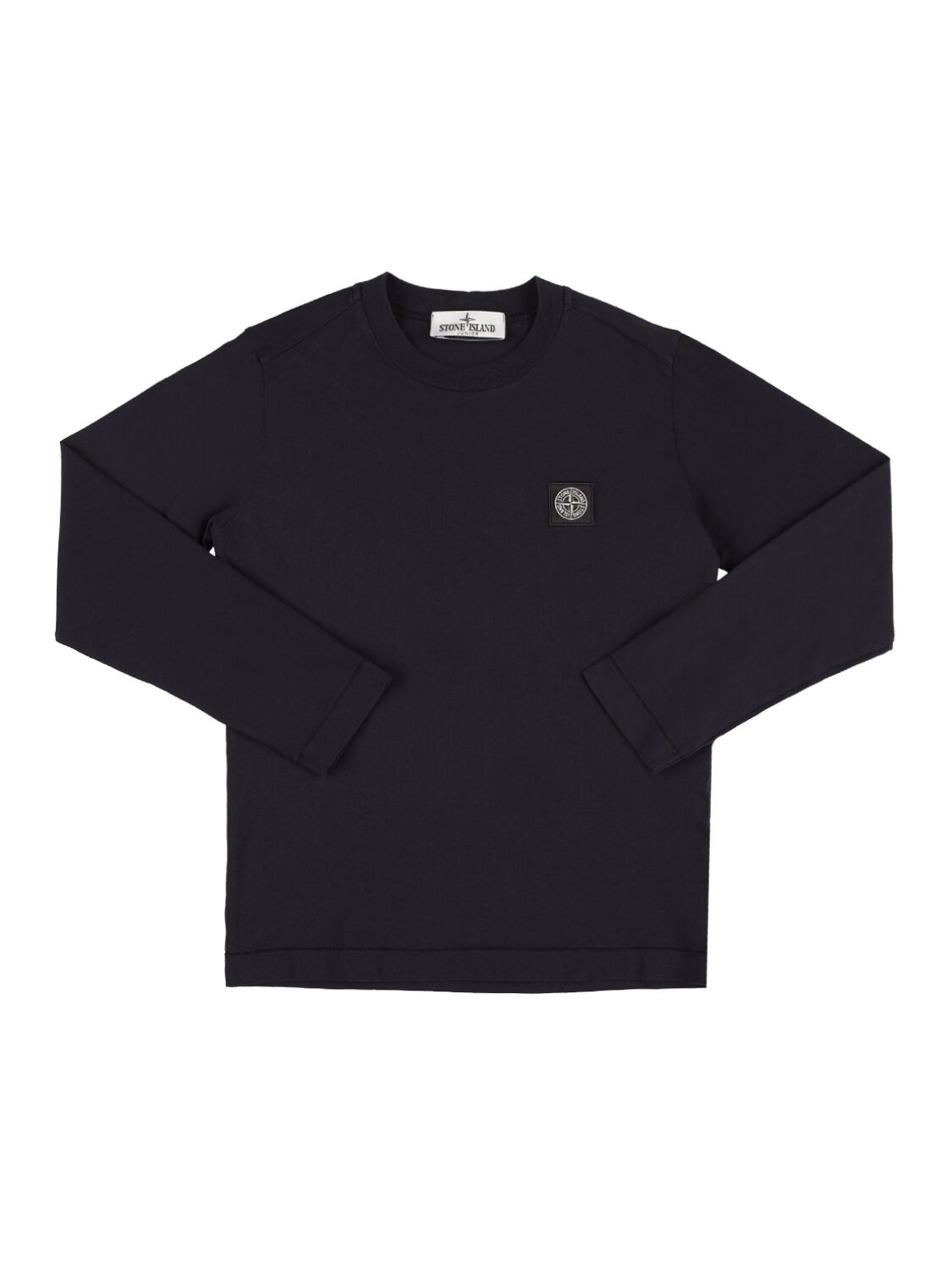 STONE ISLAND JUNIOR Long Sleeve Cotton Jersey T-shirt W/logo