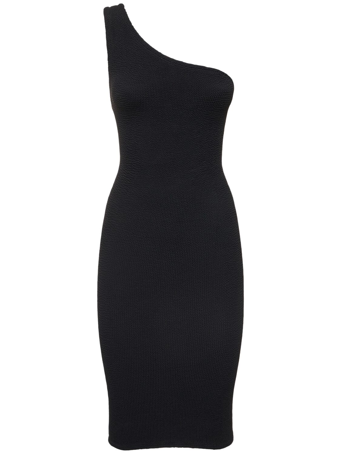 Shop Hunza G Nancy One Shoulder Mini Dress In Black