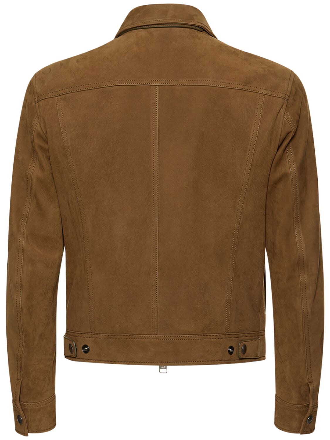 Shop Tom Ford Zip Collar Leather Jacket In Cigar