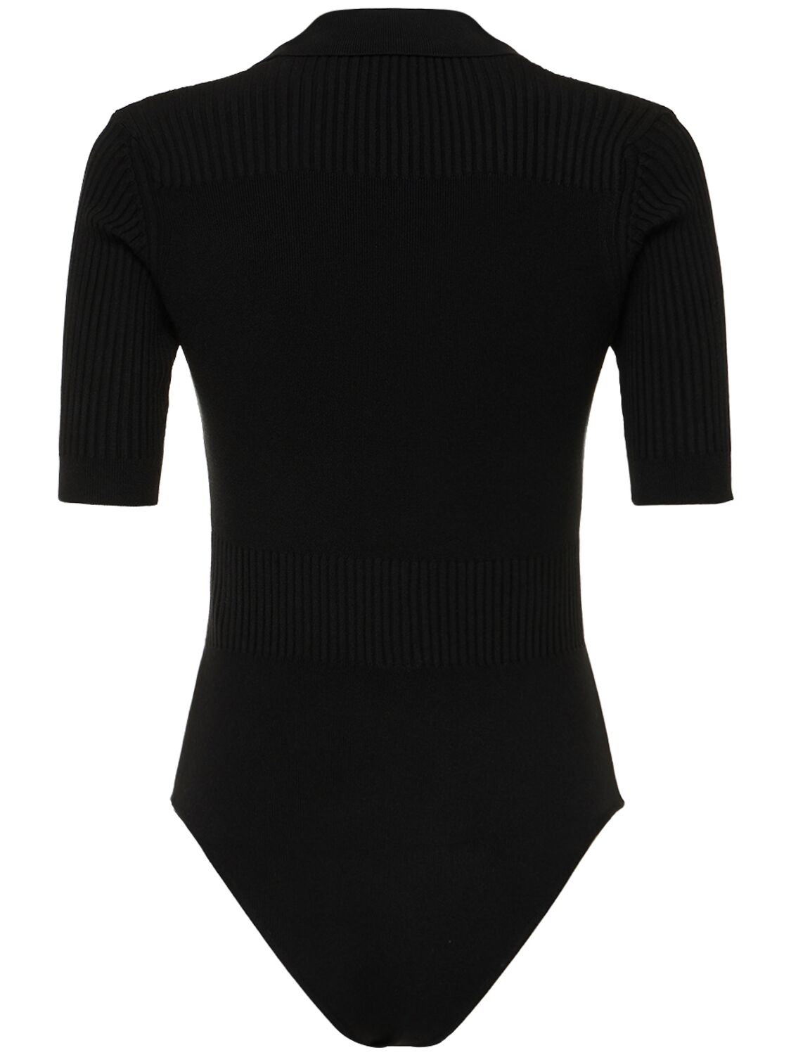 Shop Jacquemus Le Body Yauco Viscose Knit Bodysuit In Black