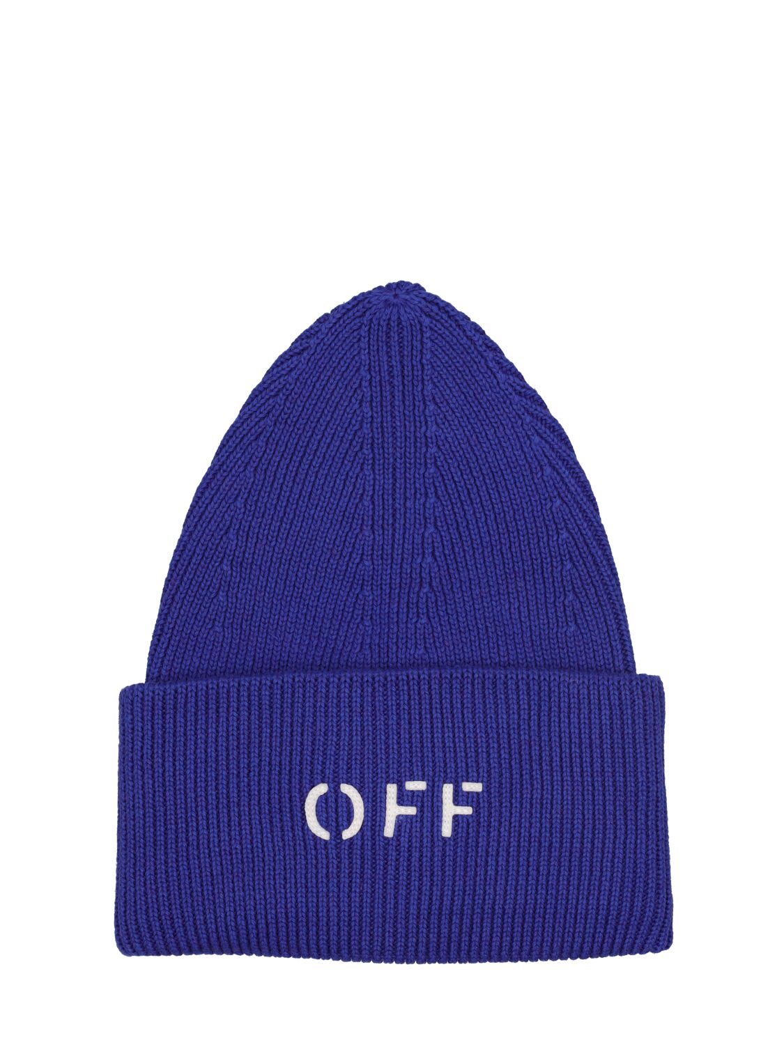 OFF-WHITE OFF STAMP LOOSE KNIT COTTON BLEND BEANIE