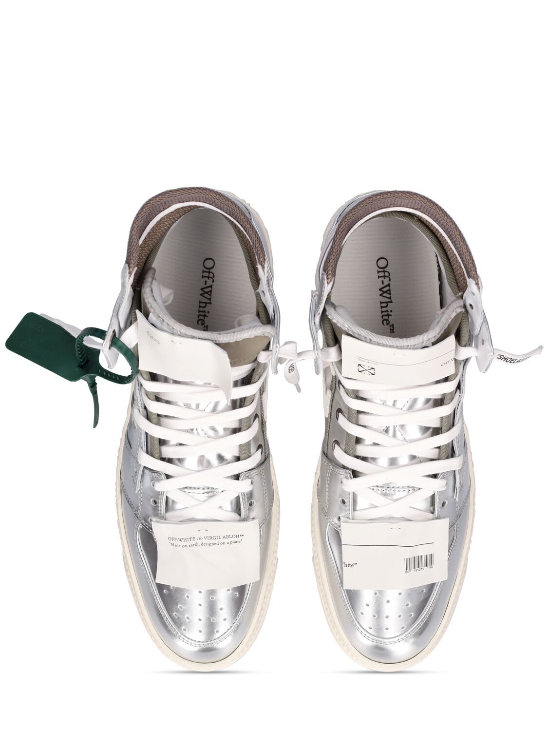 Shop Off-white 3.0 Off Court Metallic Leather Sneakers In Silver