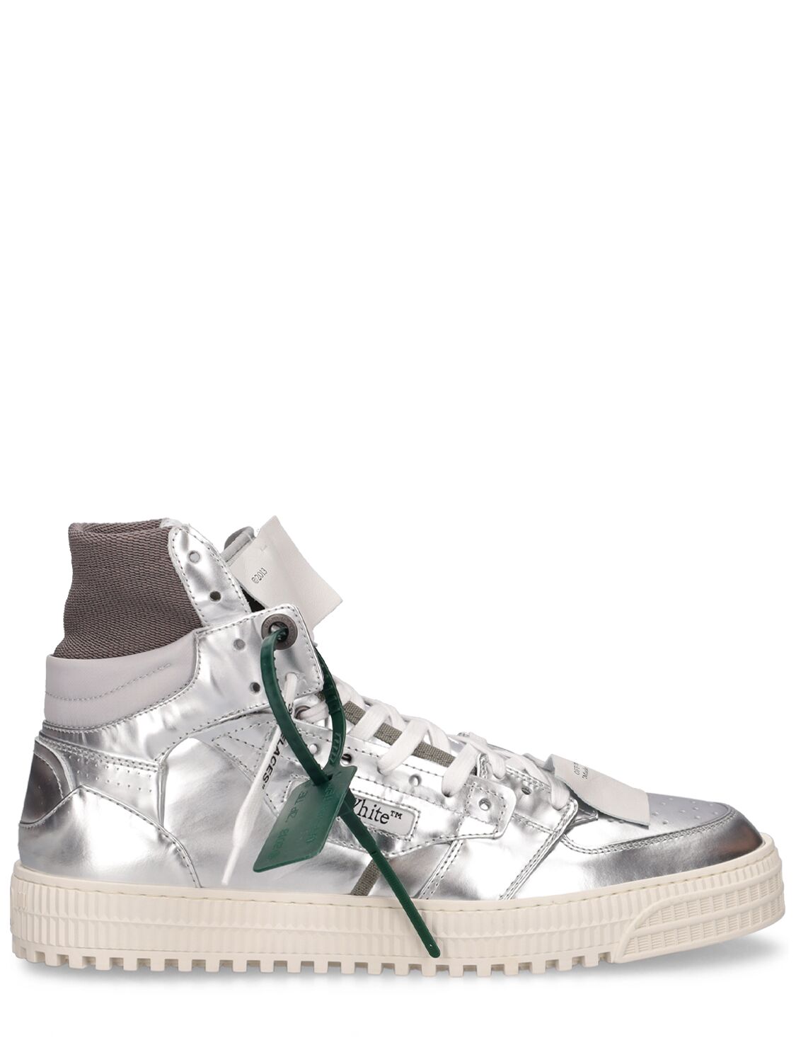 Shop Off-white 3.0 Off Court Metallic Leather Sneakers In Silver