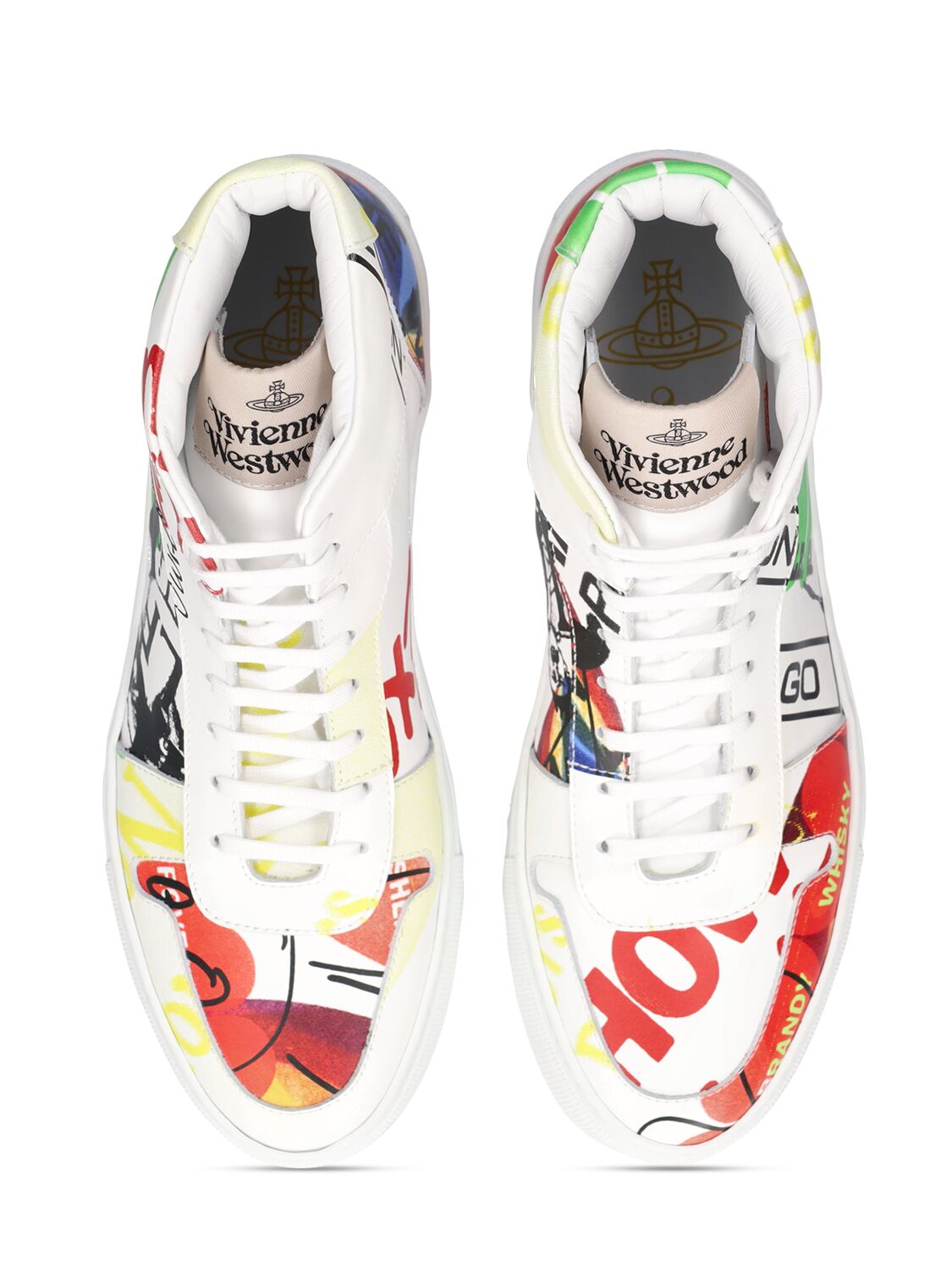 Shop Vivienne Westwood 10mm Classic Leather High Top Sneakers In Multicolor