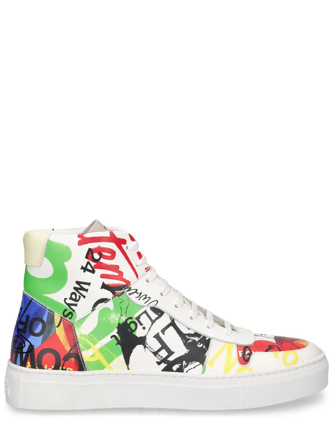 Vivienne Westwood 10mm Classic Leather High Top Trainers In Multicolor