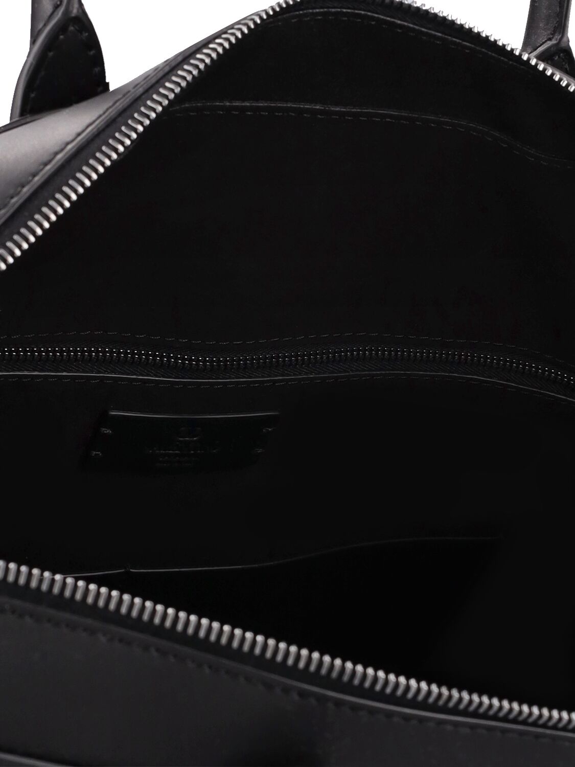 Shop Valentino Vltn Leather Brief Case In Black