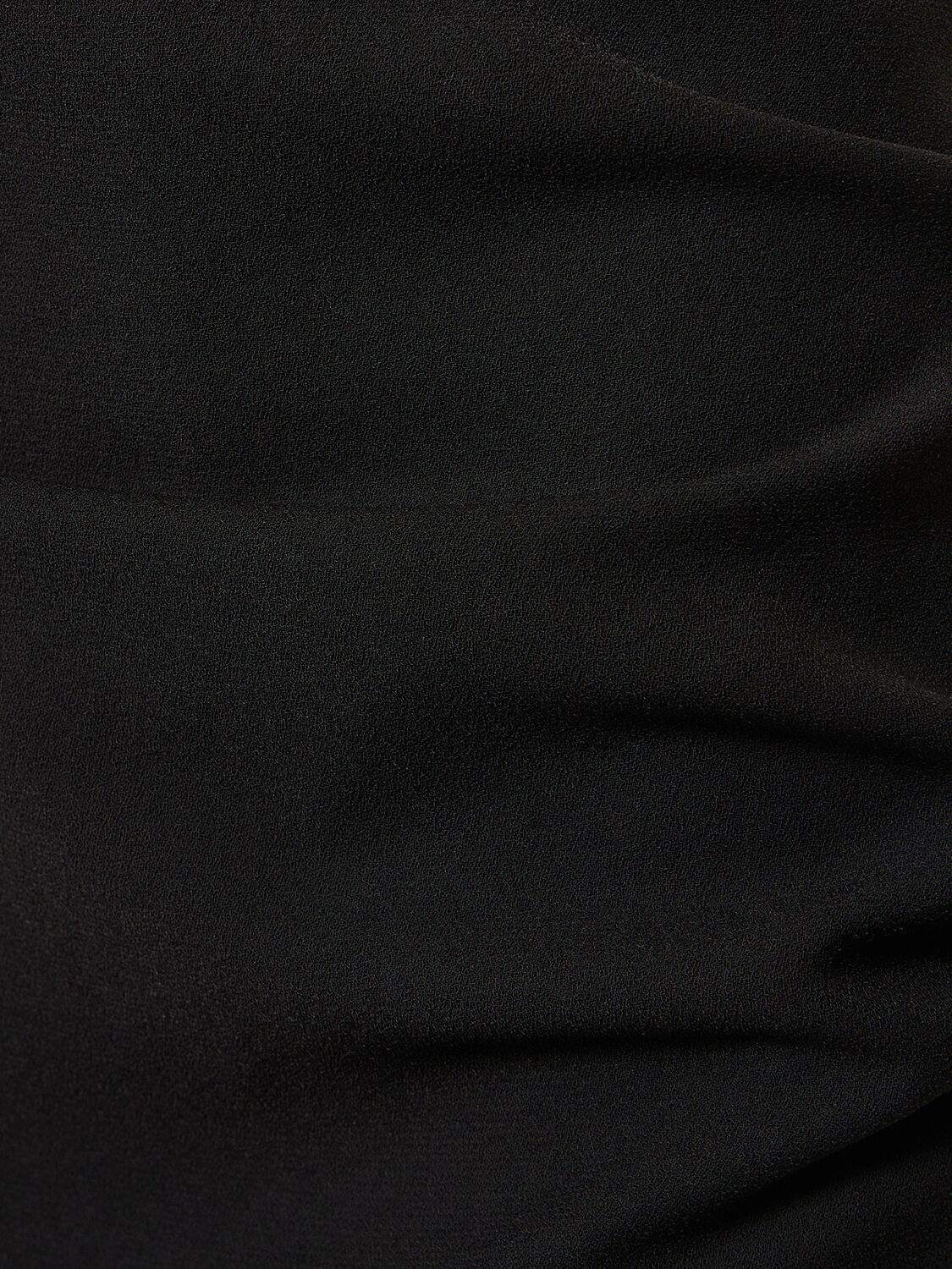 Shop Monot Wavy Neck Crepe Sleeveless Mini Dress In Black
