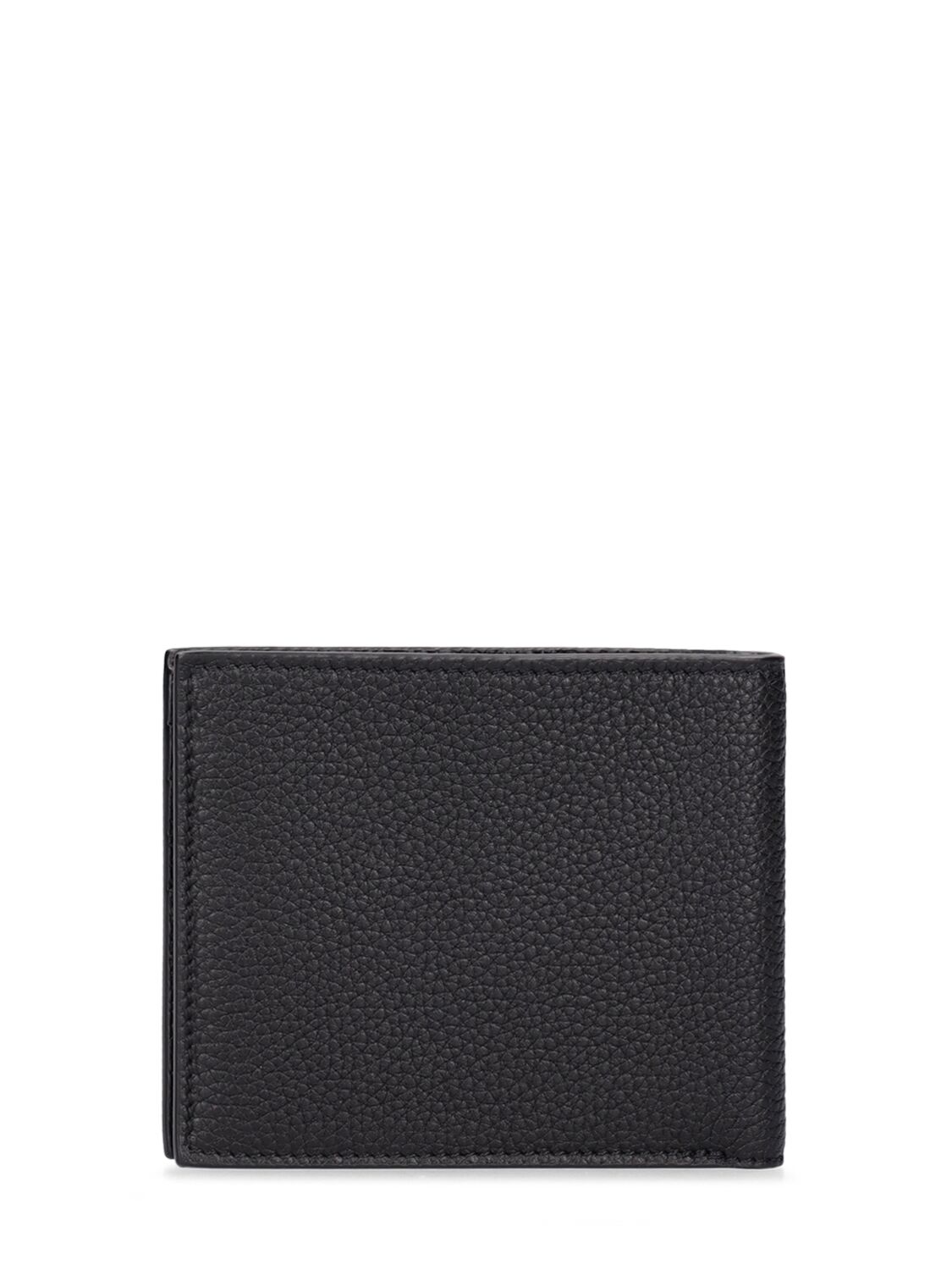 Shop Tom Ford Soft Grain Leather Wallet W/logo In Black