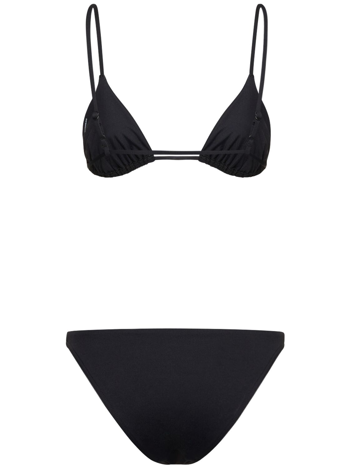 Shop Wardrobe.nyc Stretch Tech Triangle Bikini Set In Black
