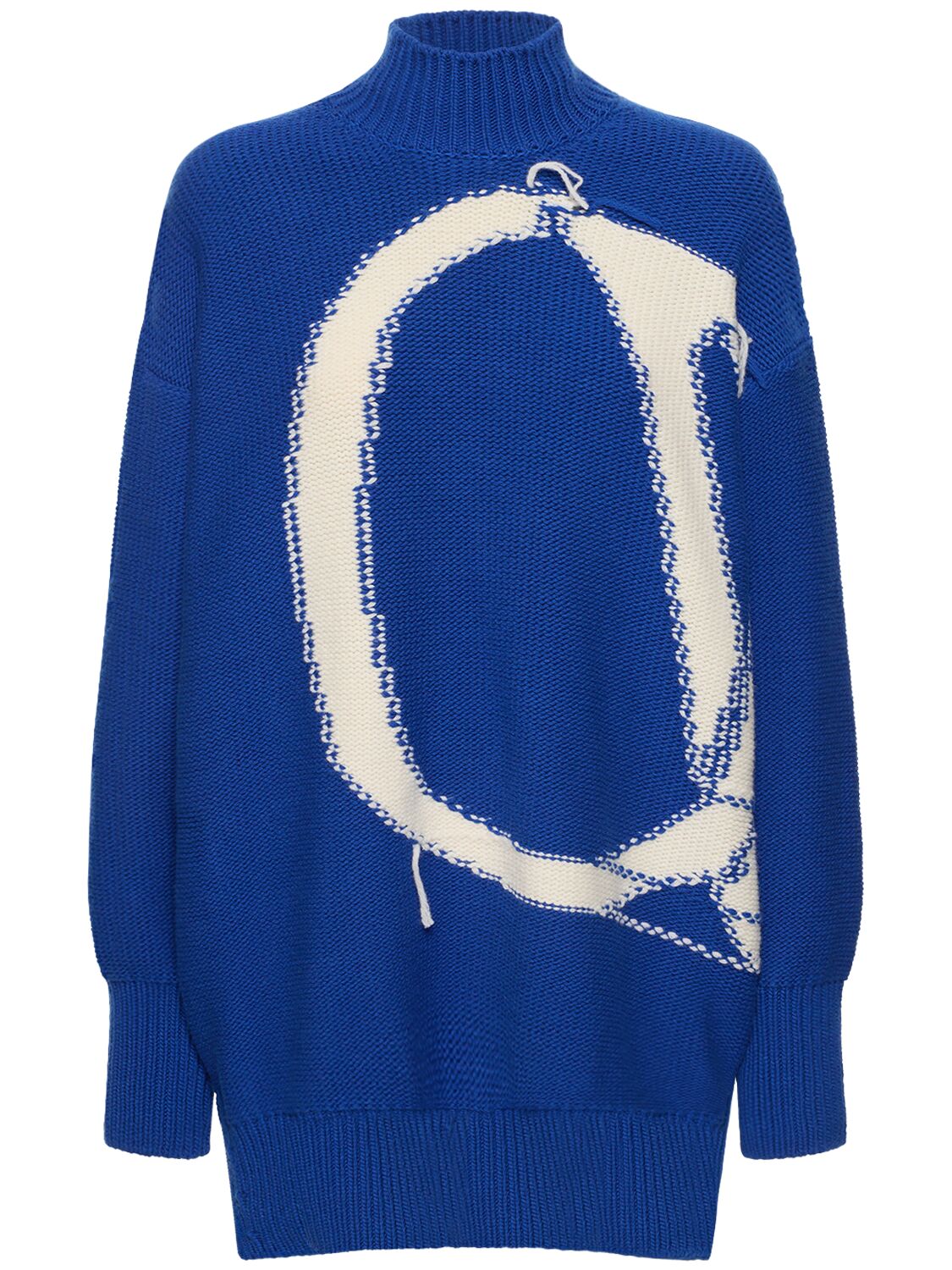 Ow Maxi Logo Wool Turtleneck Sweater