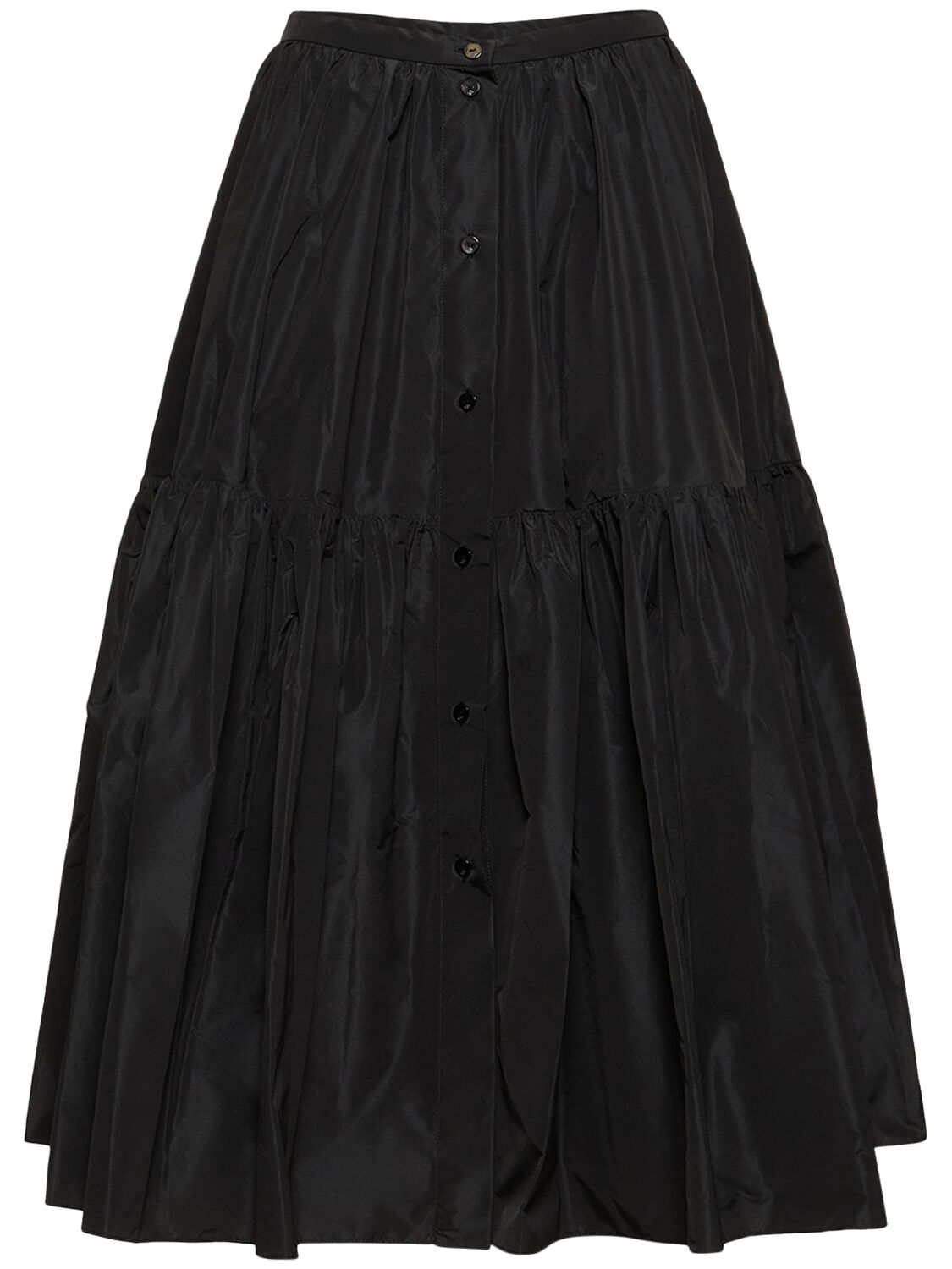 Image of Faille Midi Skirt W/ Buttons