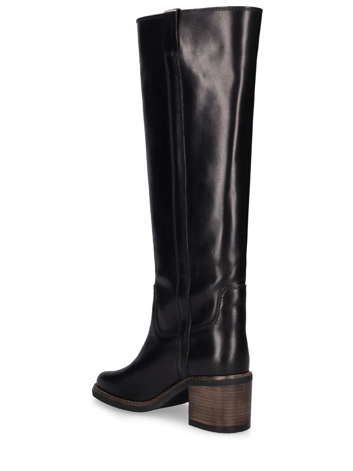 Shop Isabel Marant 50mm Seenia Leather Tall Boots In Black