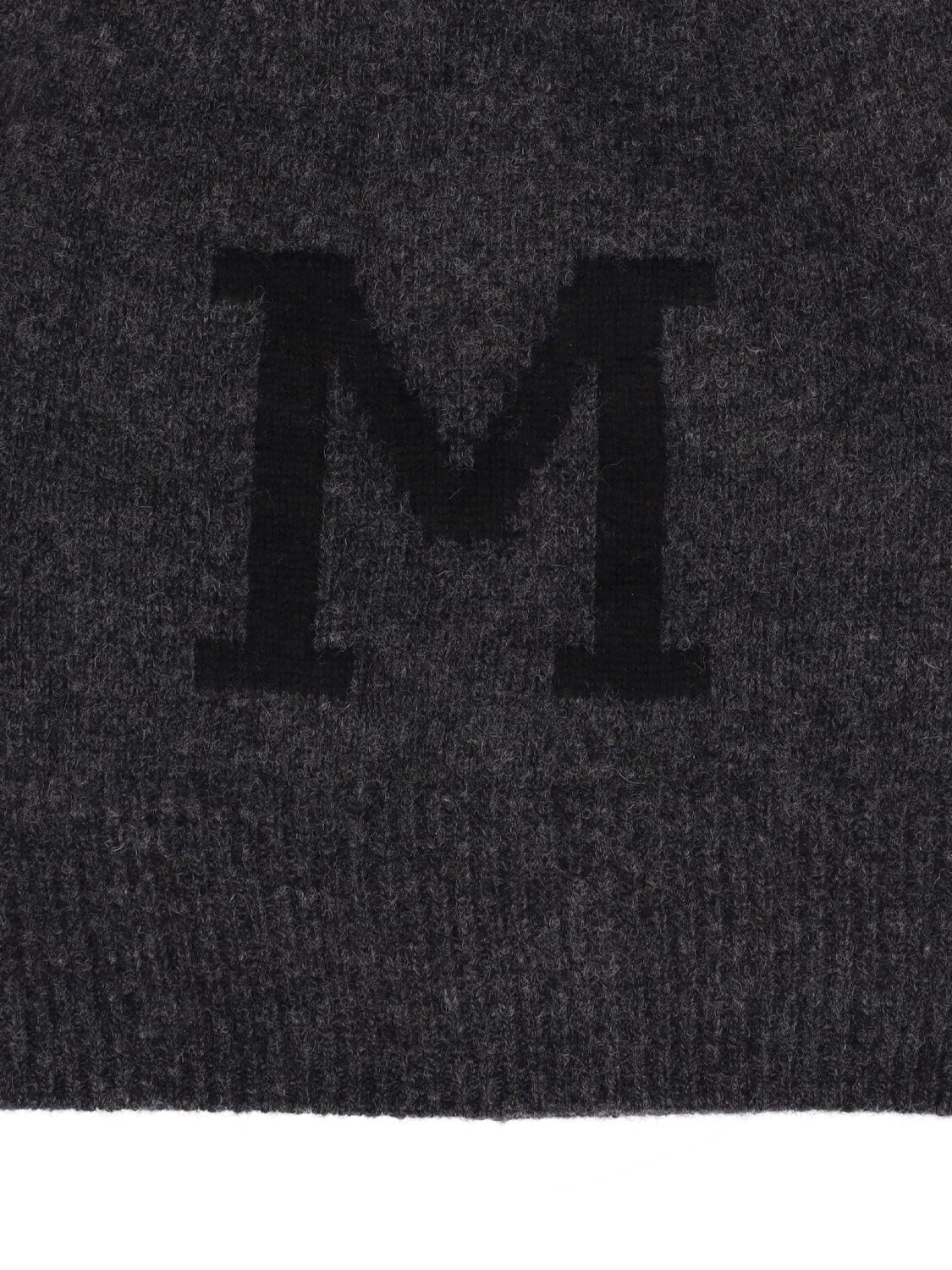 Shop Moncler Logo Cashmere Blend Beanie In Dark Grey