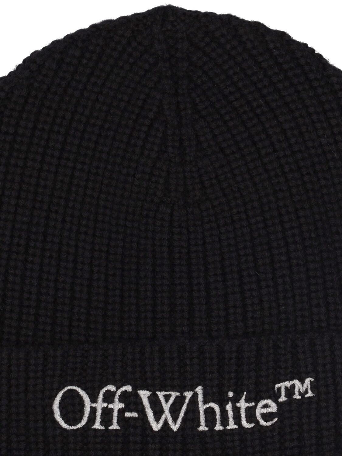 Shop Off-white Bookish Classic Knit Wool Beanie In Black