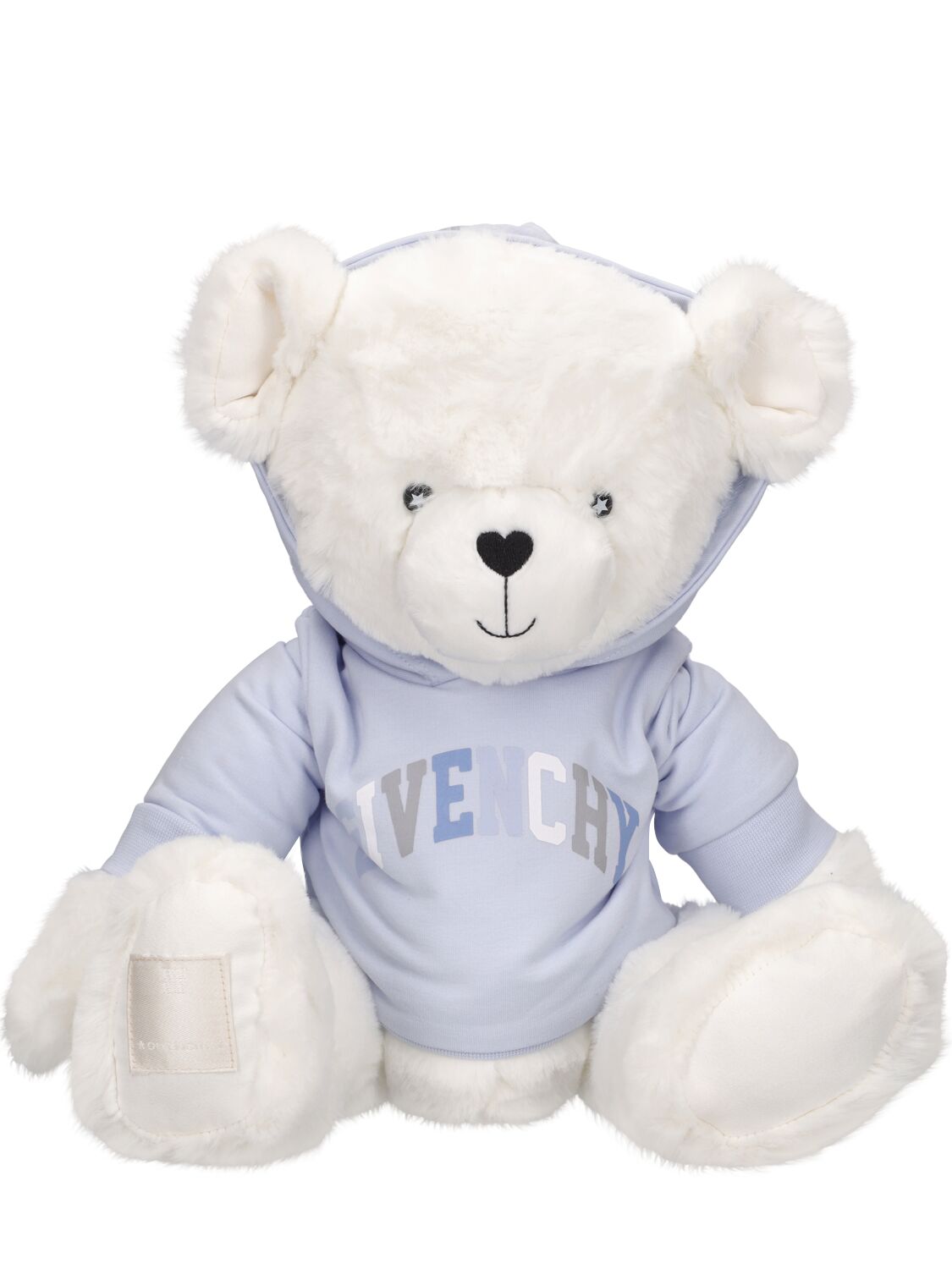 Givenchy Plush Teddy Bear W/ Logo Sweatshirt In Blue