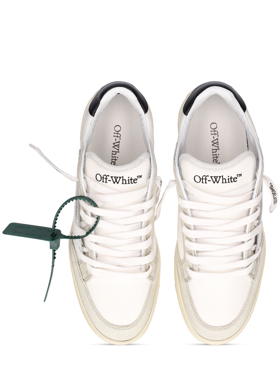 Shop Off-white 20mm 5.0 Leather & Cotton Sneakers In White