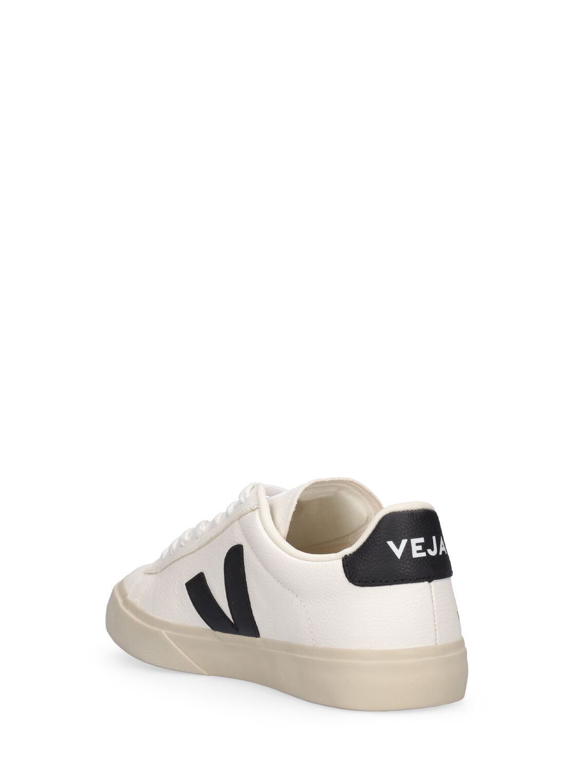 Shop Veja Campo Low Leather Sneakers In White/black