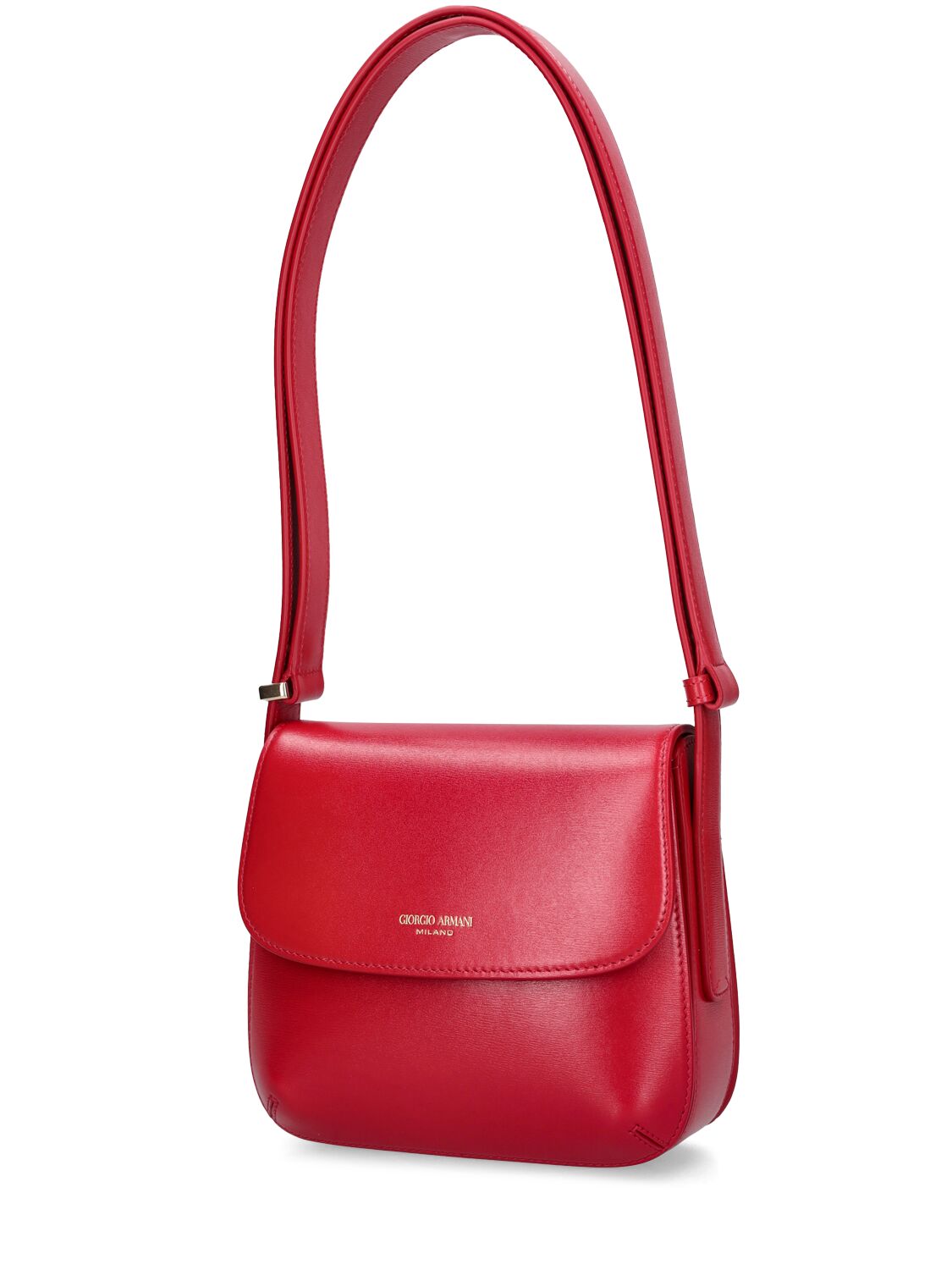 Shop Giorgio Armani La Prima Leather Shoulder Bag In Ciliegia