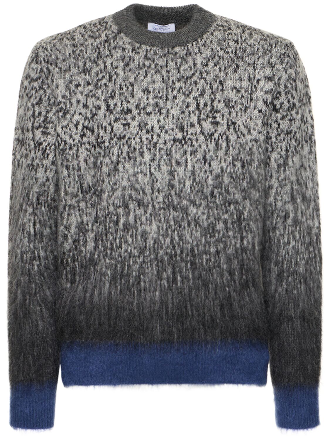 Off-white Degradé Arrow Mohair Blend Knit Sweater In Anthracite