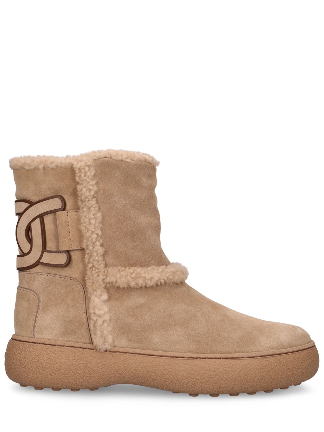 TOD'S 30MM SUEDE & SHEARLING ANKLE BOOTS